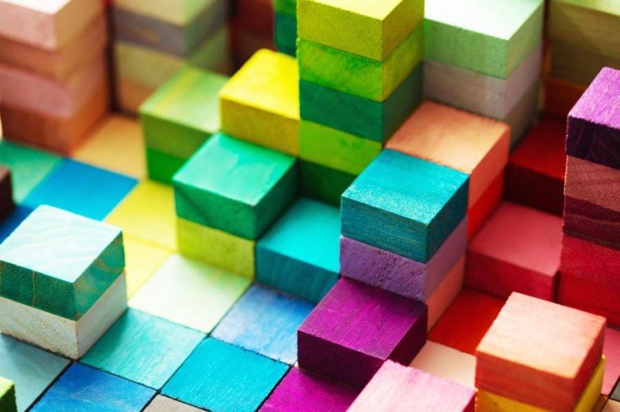 Color wooden blocks